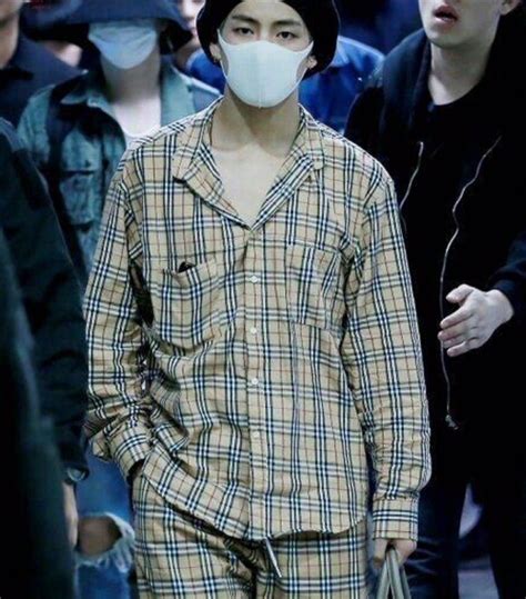 taehyung burberry pajamas price|kim taehyung in style.